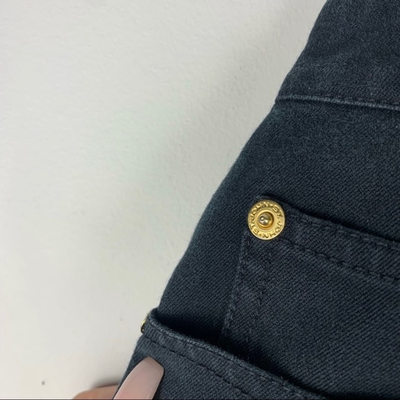 St. John Black Straight Leg Gold Hardware Casual Minimal Denim Pants Jeans 6 - Picture 9 of 9